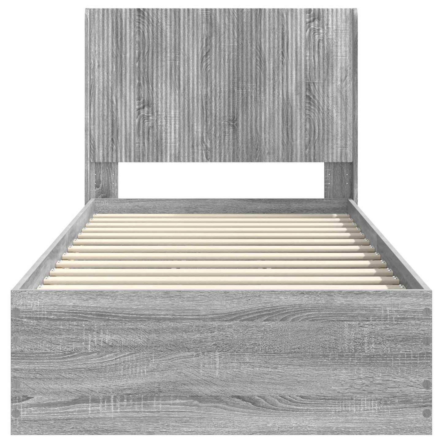 Struttura del letto con stoccaggio e testata Sonoma grigio | homemem39