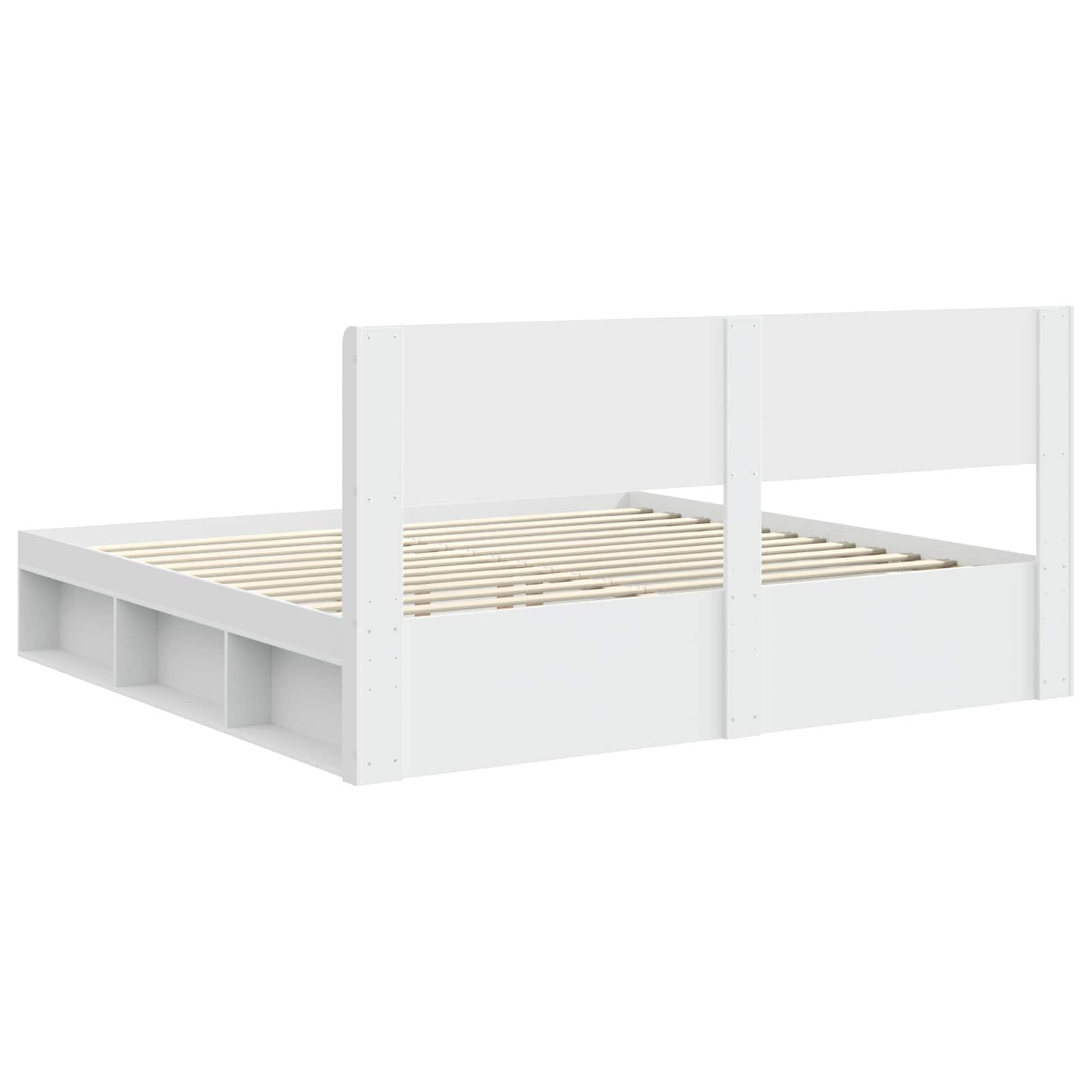 Struttura del letto con stoccaggio e testata Bianco | homemem39