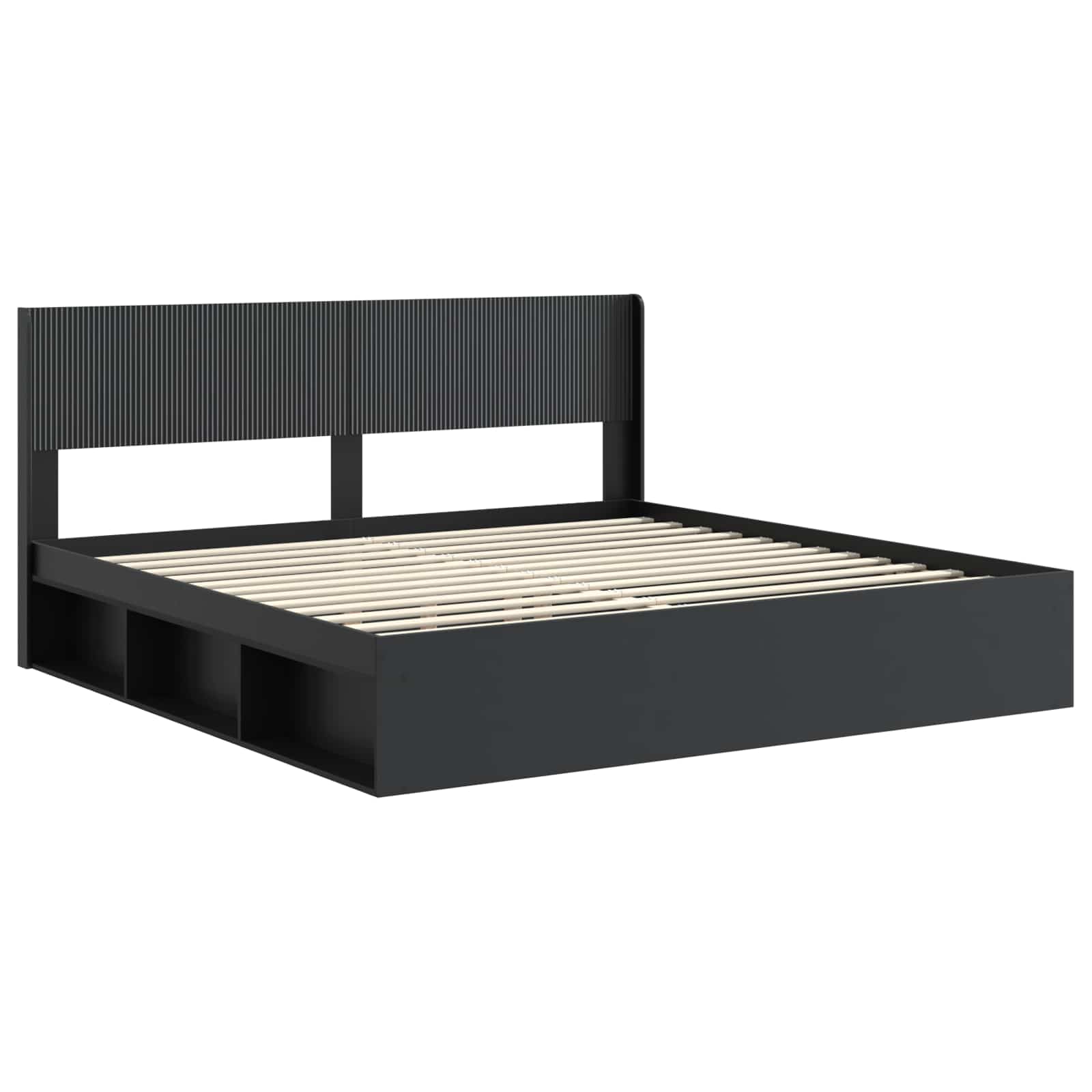 Struttura del letto con stoccaggio e testata 2 pz | homemem39