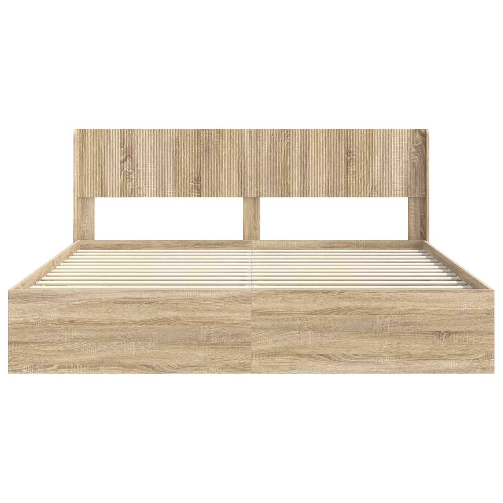 Struttura del letto con stoccaggio e testata Rovere Sonoma | homemem39