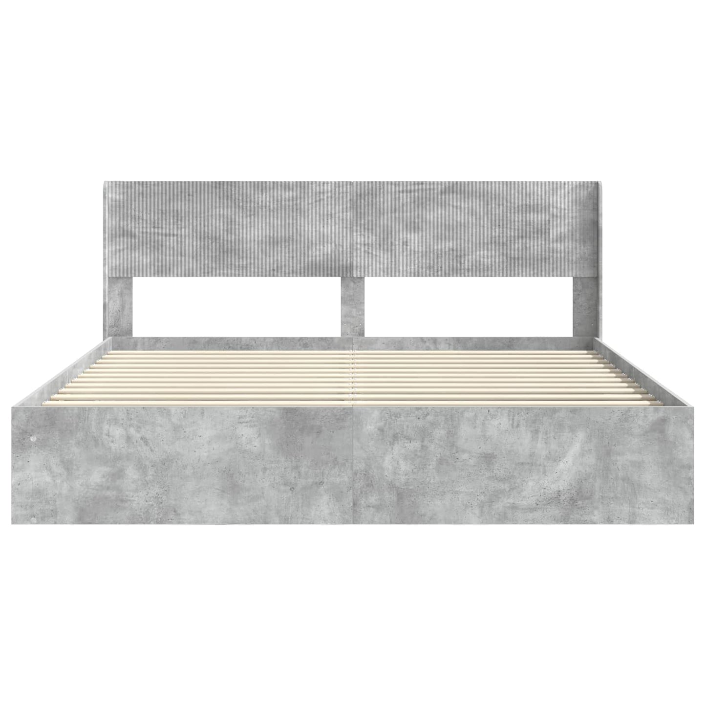 Struttura del letto con stoccaggio e testata Grigio Cemento | homemem39