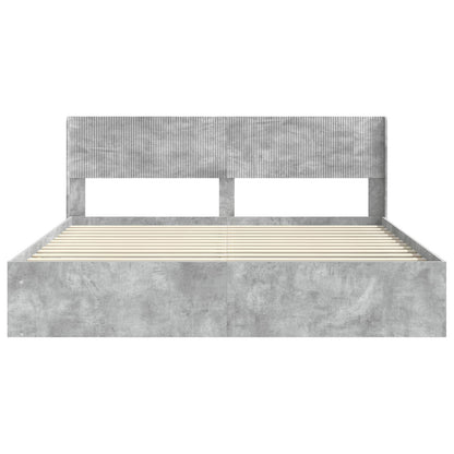 Struttura del letto con stoccaggio e testata Grigio Cemento | homemem39