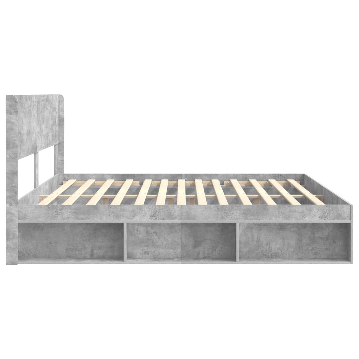 Struttura del letto con stoccaggio e testata Grigio Cemento | homemem39