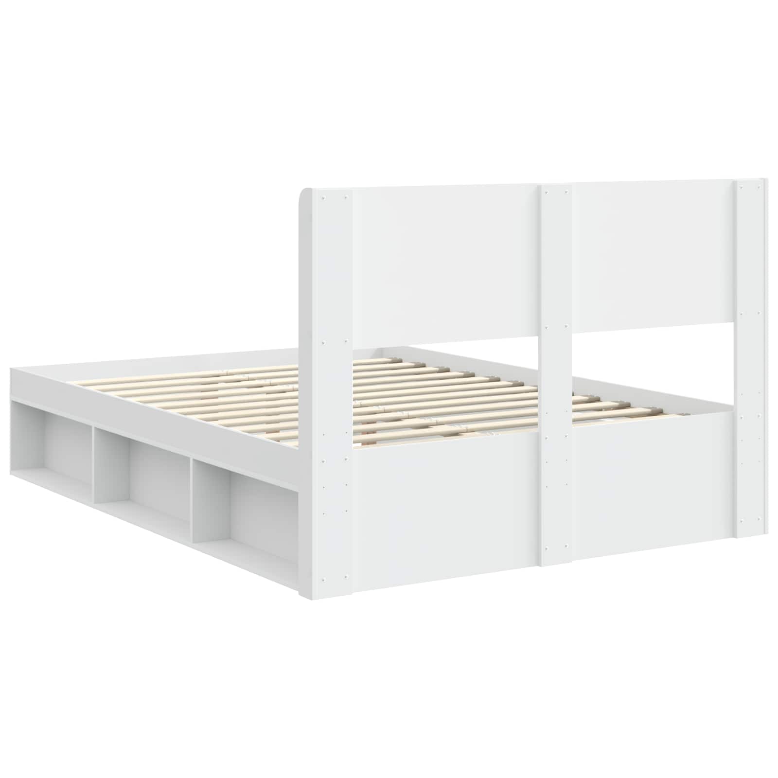 Struttura del letto con stoccaggio e testata Bianco | homemem39