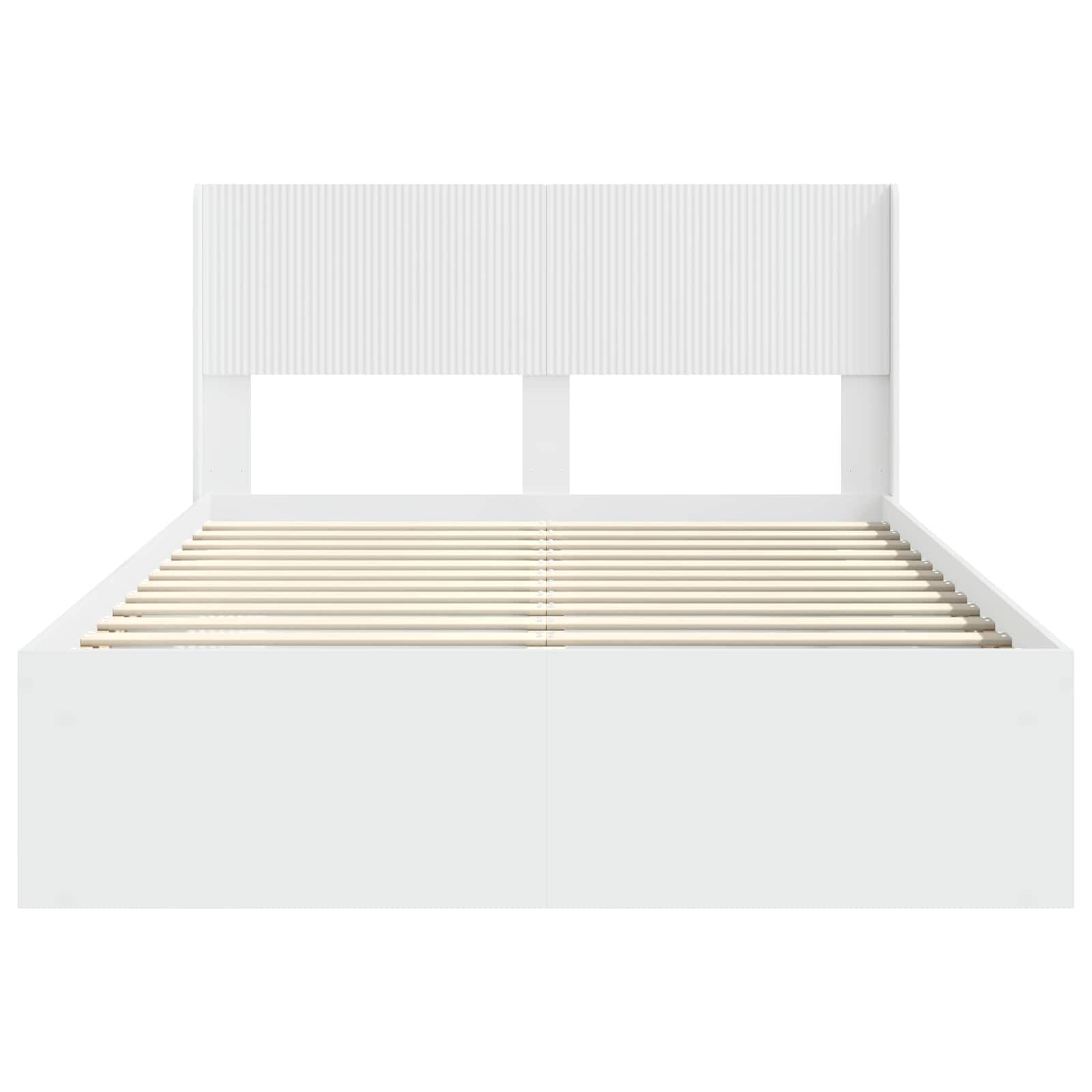 Struttura del letto con stoccaggio e testata Bianco | homemem39