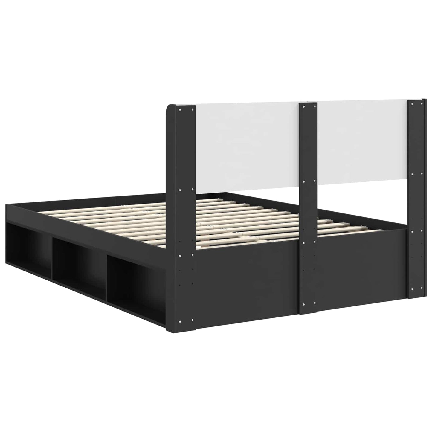 Struttura del letto con stoccaggio e testata Nero 160 x 200 cm | homemem39