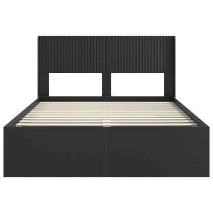 Struttura del letto con stoccaggio e testata Nero 160 x 200 cm | homemem39