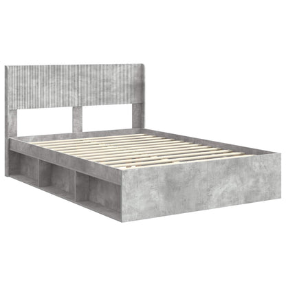 Struttura del letto con stoccaggio e testata Grigio Cemento | homemem39