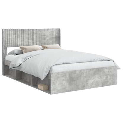 Struttura del letto con stoccaggio e testata Grigio Cemento | homemem39