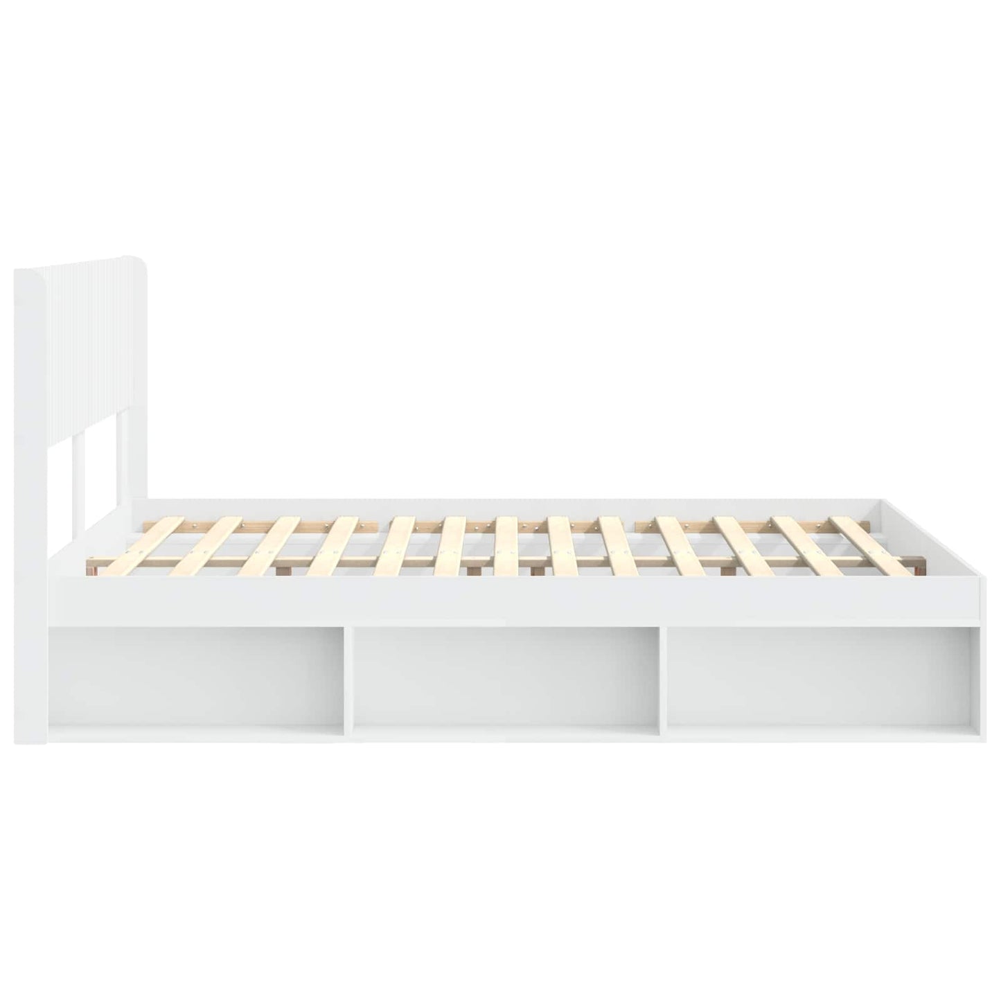 Struttura del letto con stoccaggio e testata Bianco | homemem39
