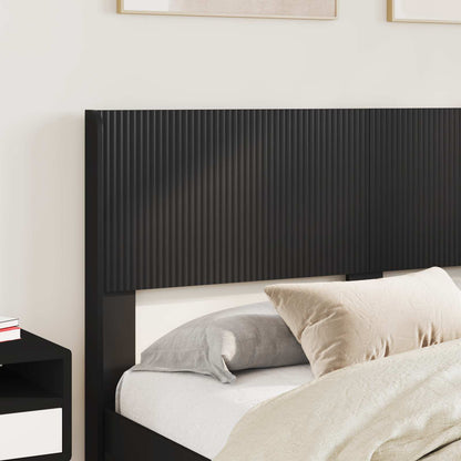 Struttura del letto con stoccaggio e testata Nero 140 x 200 cm | homemem39