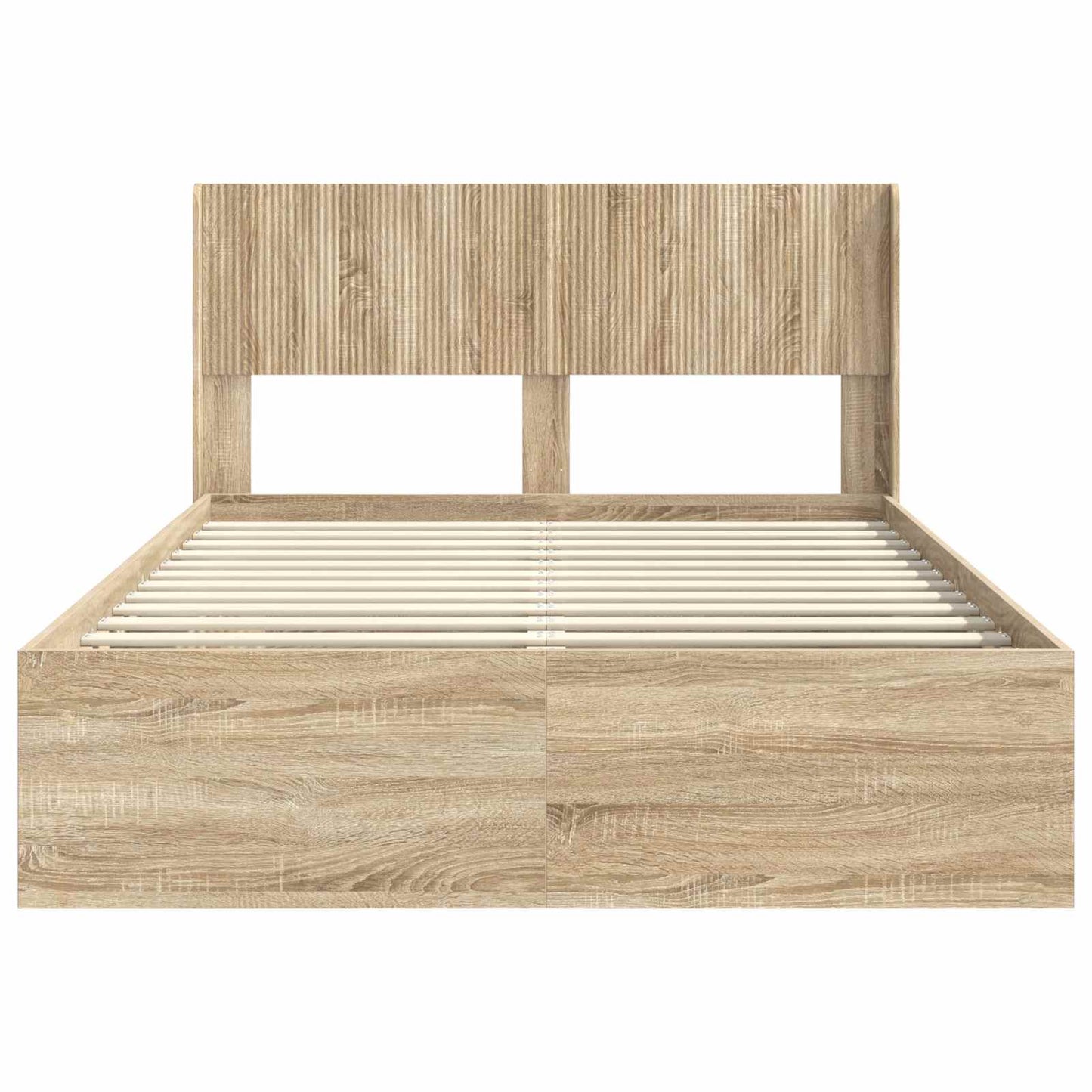 Struttura del letto con stoccaggio e testata Rovere Sonoma | homemem39