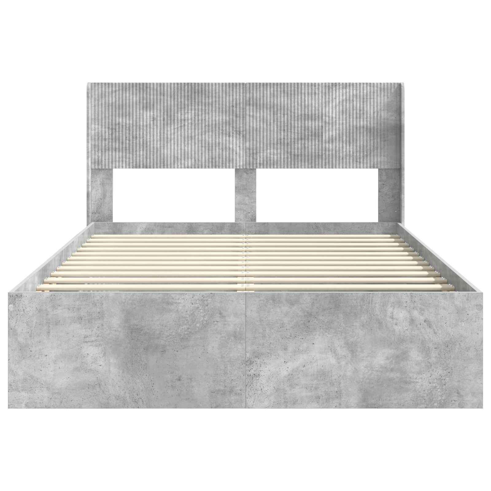 Struttura del letto con stoccaggio e testata Grigio Cemento | homemem39