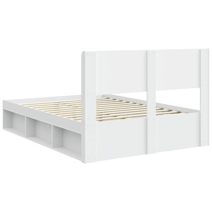 Struttura del letto con stoccaggio e testata Bianco | homemem39