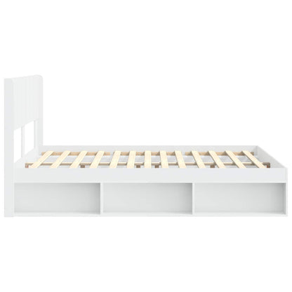 Struttura del letto con stoccaggio e testata Bianco | homemem39