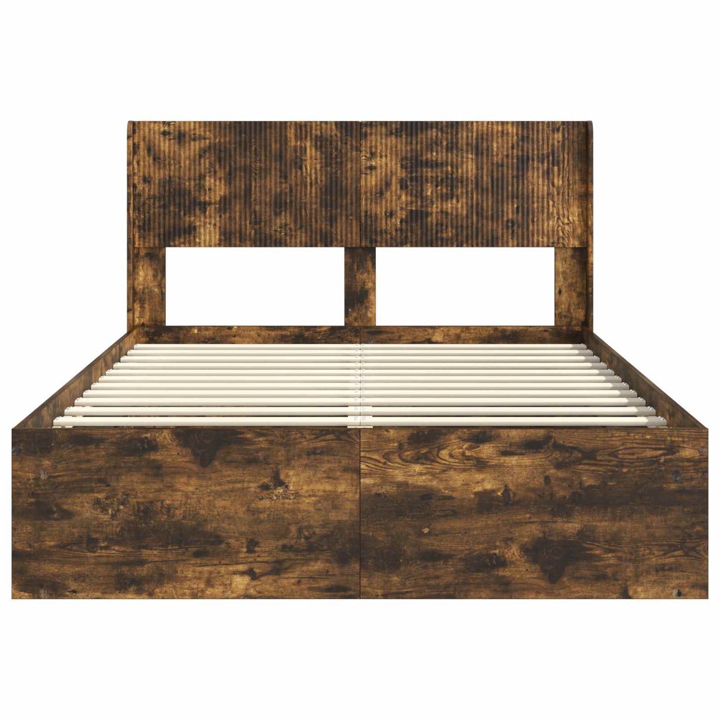 Struttura del letto con stoccaggio e testata Rovere Fumo | homemem39