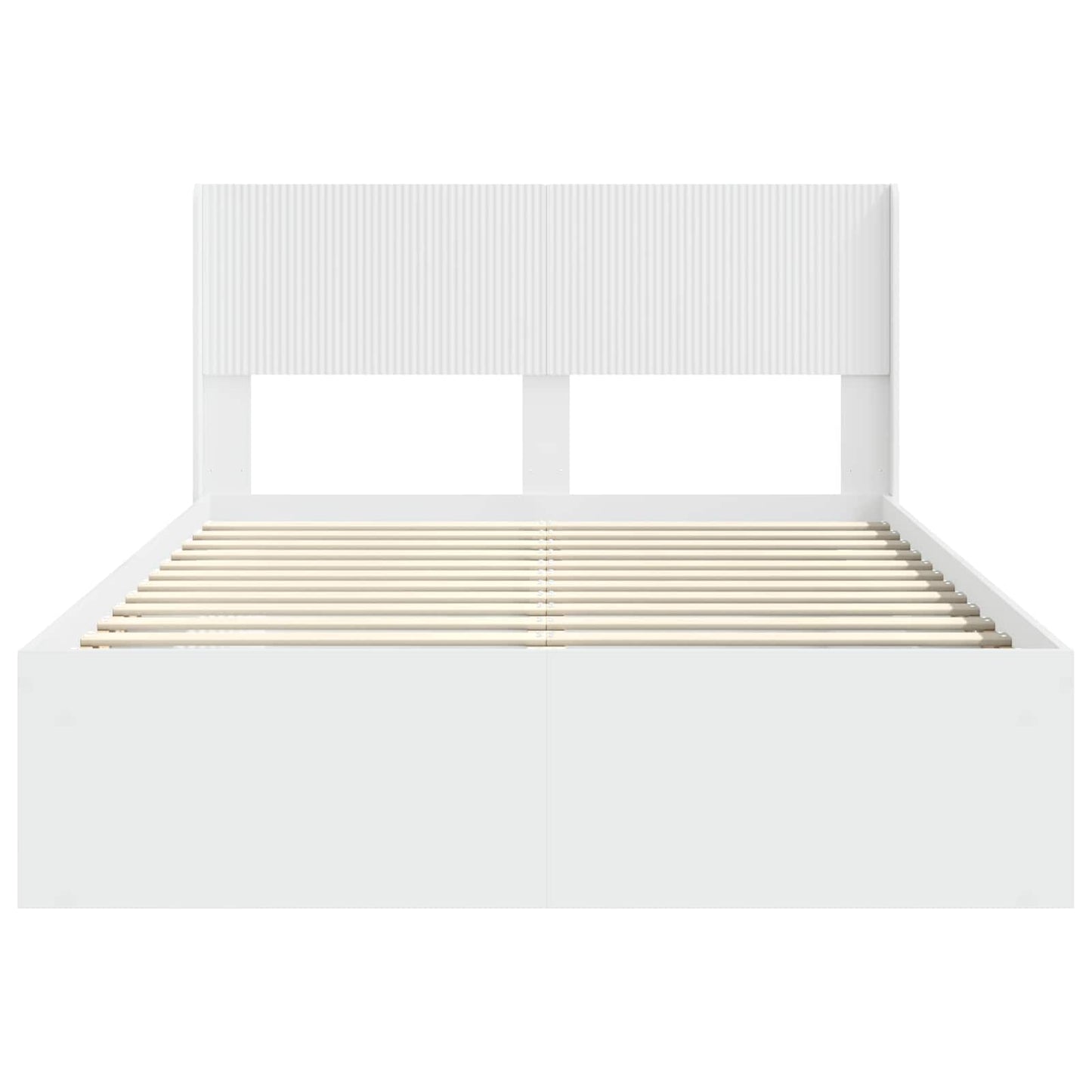 Struttura del letto con stoccaggio e testata Bianco | homemem39