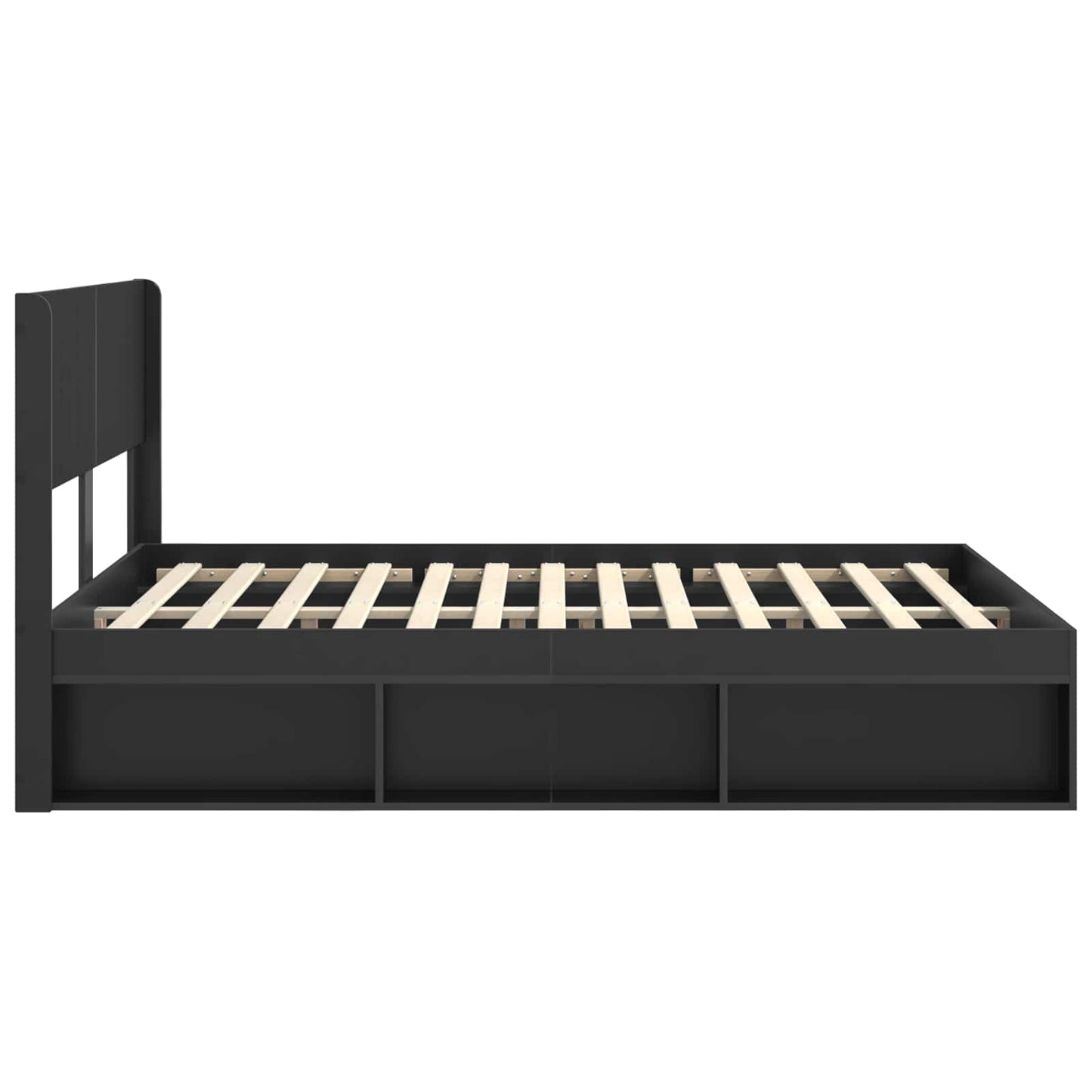 Struttura del letto con stoccaggio e testata Nero 120 x 200 cm | homemem39
