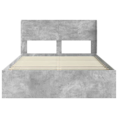 Struttura del letto con stoccaggio e testata Grigio Cemento | homemem39