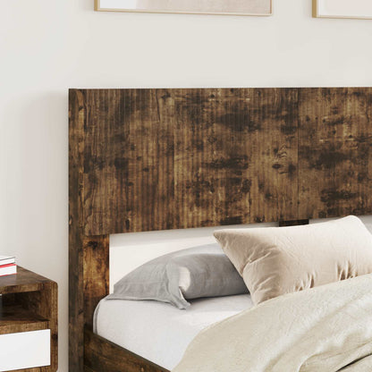 Struttura del letto con stoccaggio e testata Rovere Fumo | homemem39