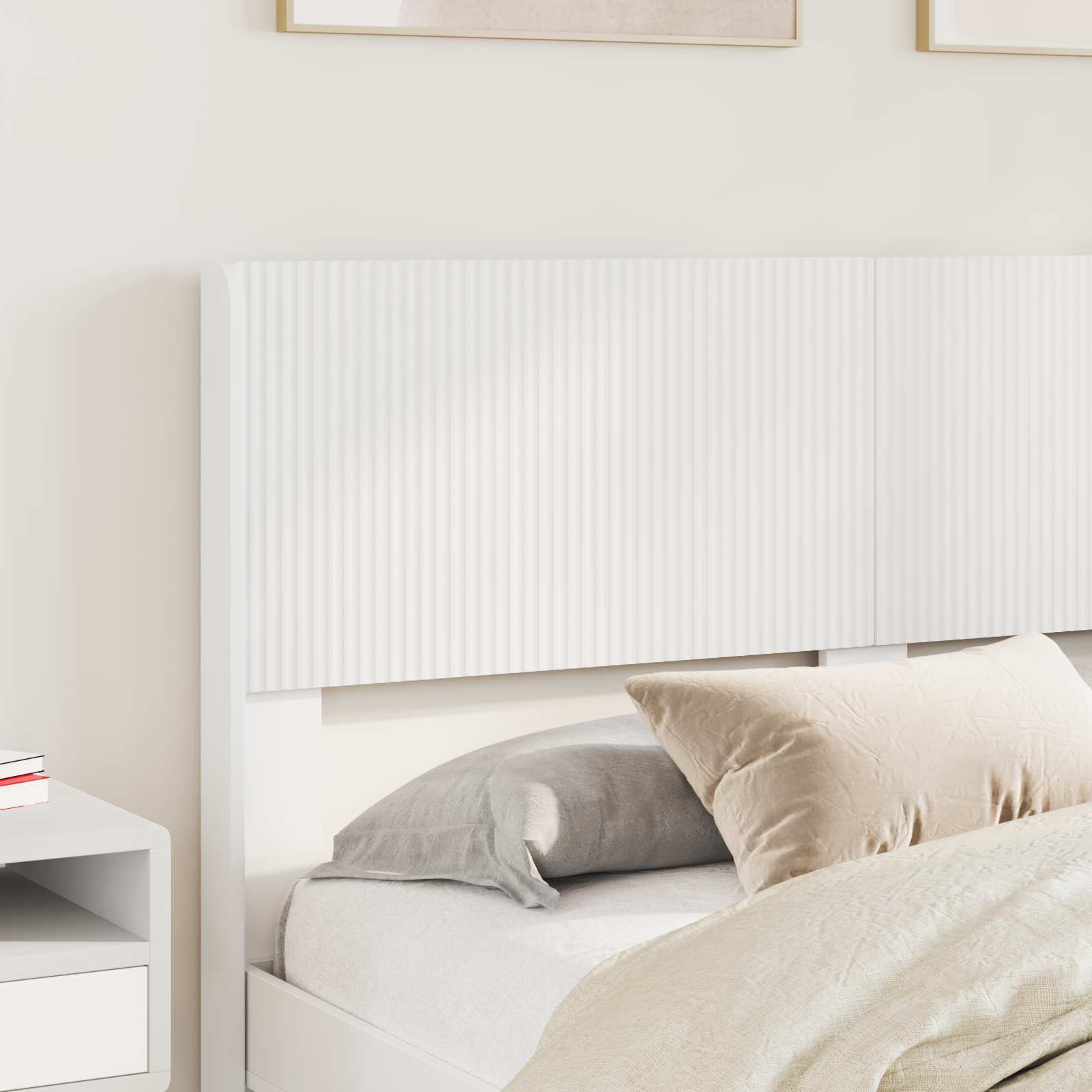 Struttura del letto con stoccaggio e testata Bianco | homemem39