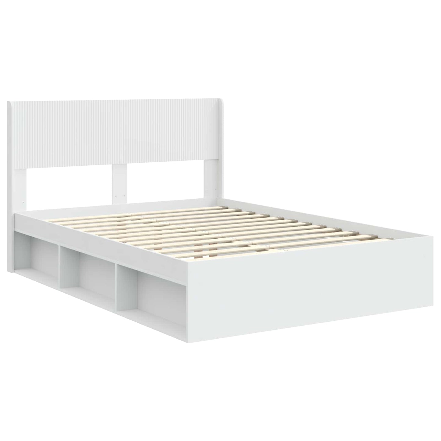 Struttura del letto con stoccaggio e testata Bianco | homemem39
