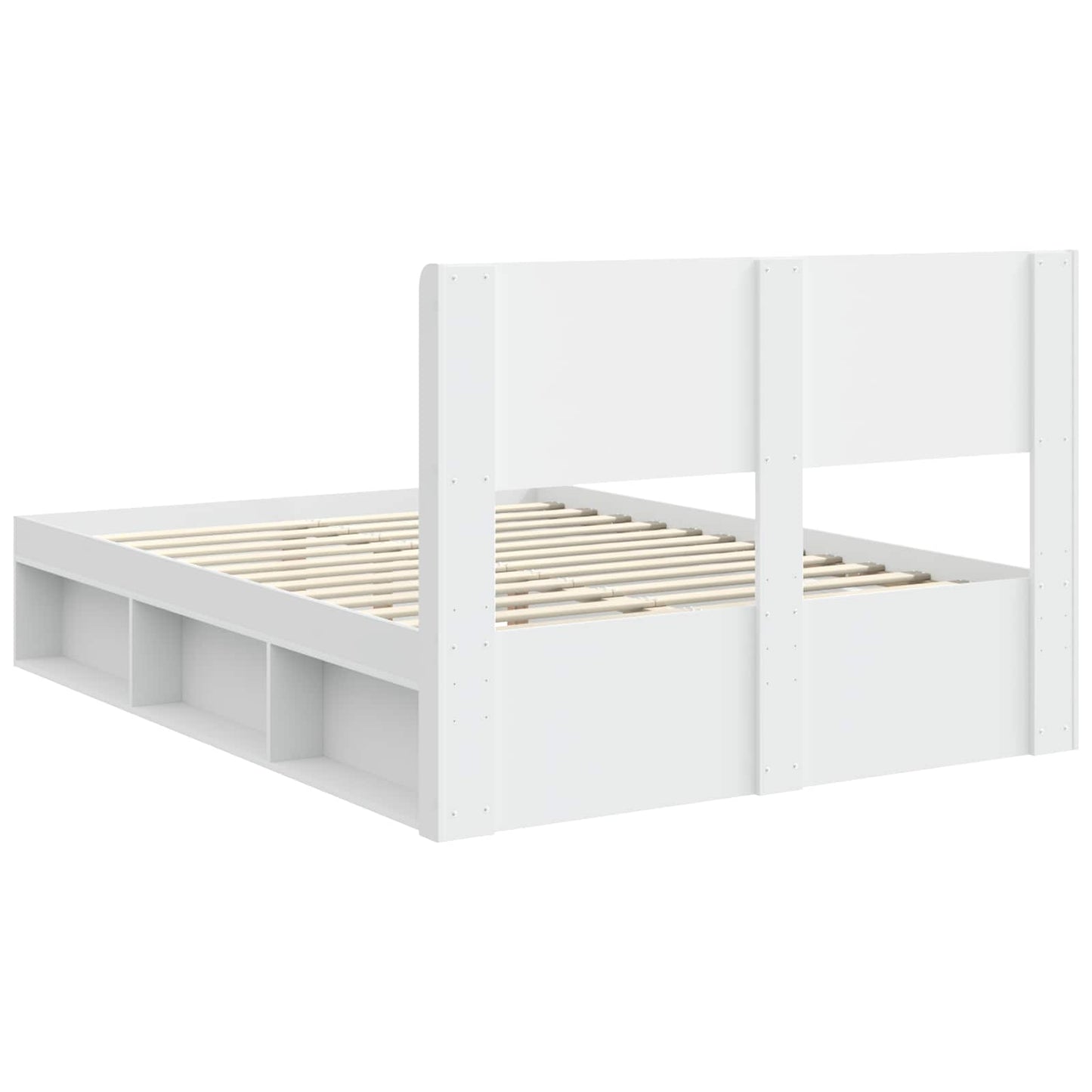 Struttura del letto con stoccaggio e testata Bianco | homemem39