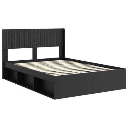Struttura del letto con stoccaggio e testata Nero 120 x 190 cm | homemem39