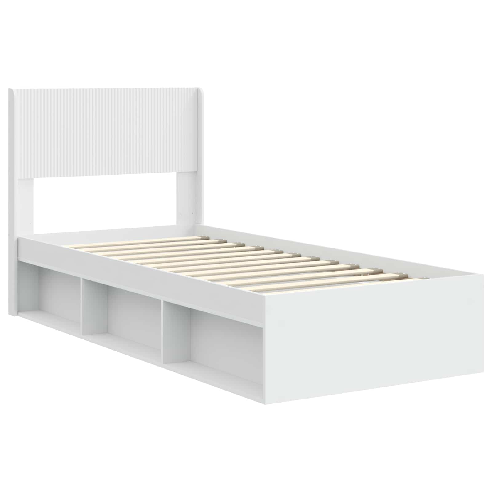 Struttura del letto con stoccaggio e testata Bianco | homemem39