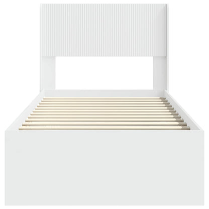 Struttura del letto con stoccaggio e testata Bianco | homemem39