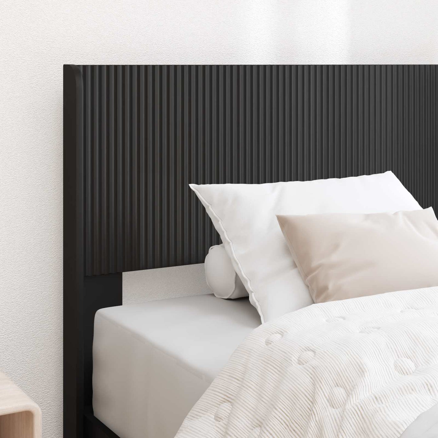 Struttura del letto con stoccaggio e testata Nero 100 x 200 cm | homemem39