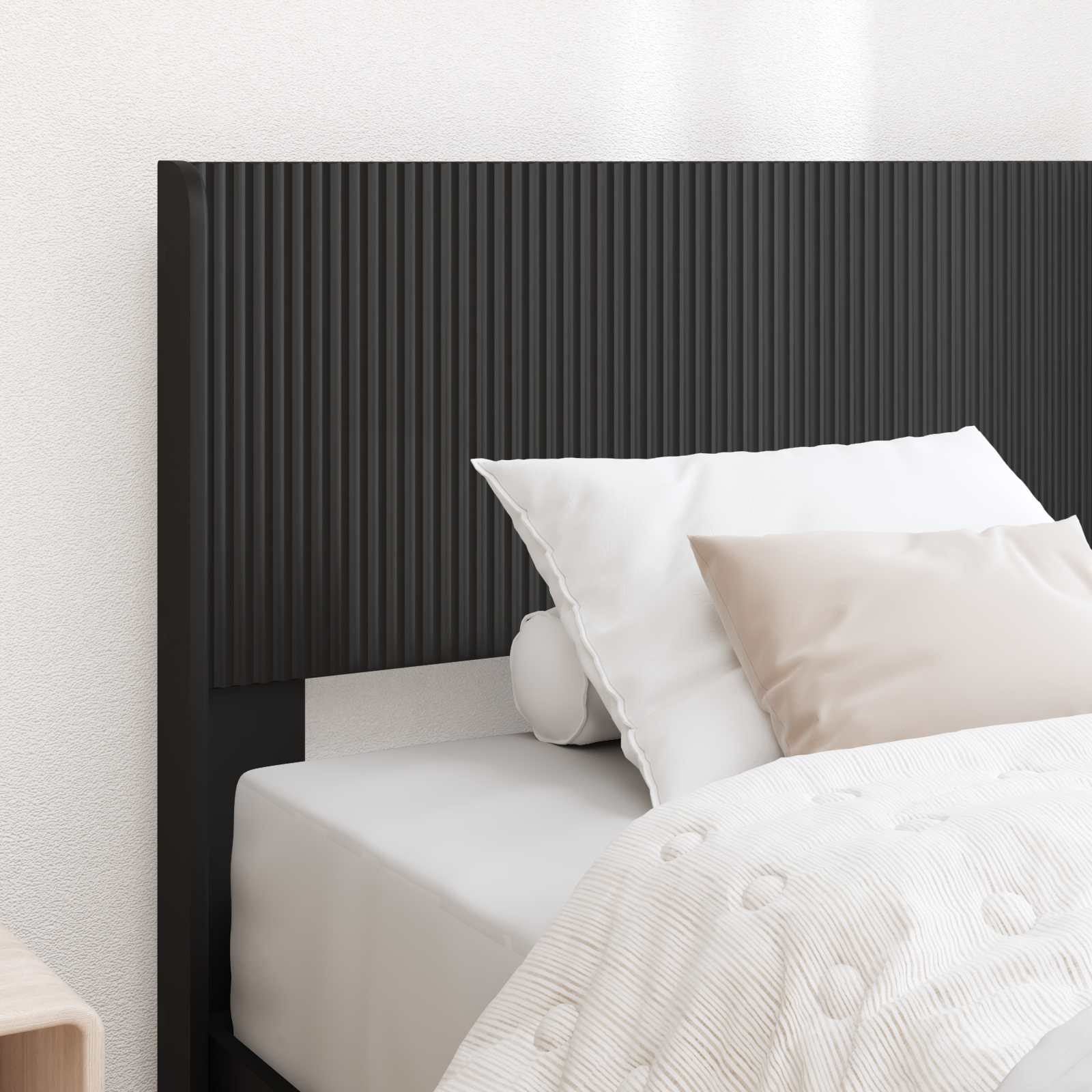 Struttura del letto con stoccaggio e testata Nero 100 x 200 cm | homemem39