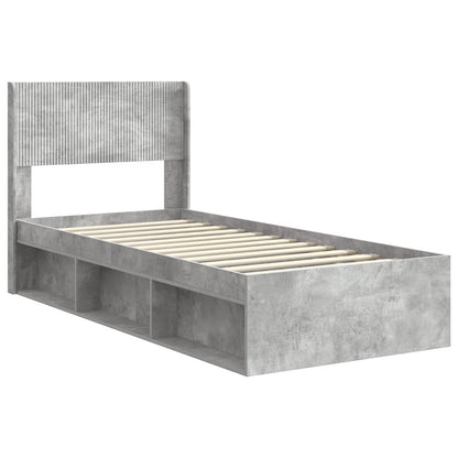 Struttura del letto con stoccaggio e testata Grigio Cemento | homemem39