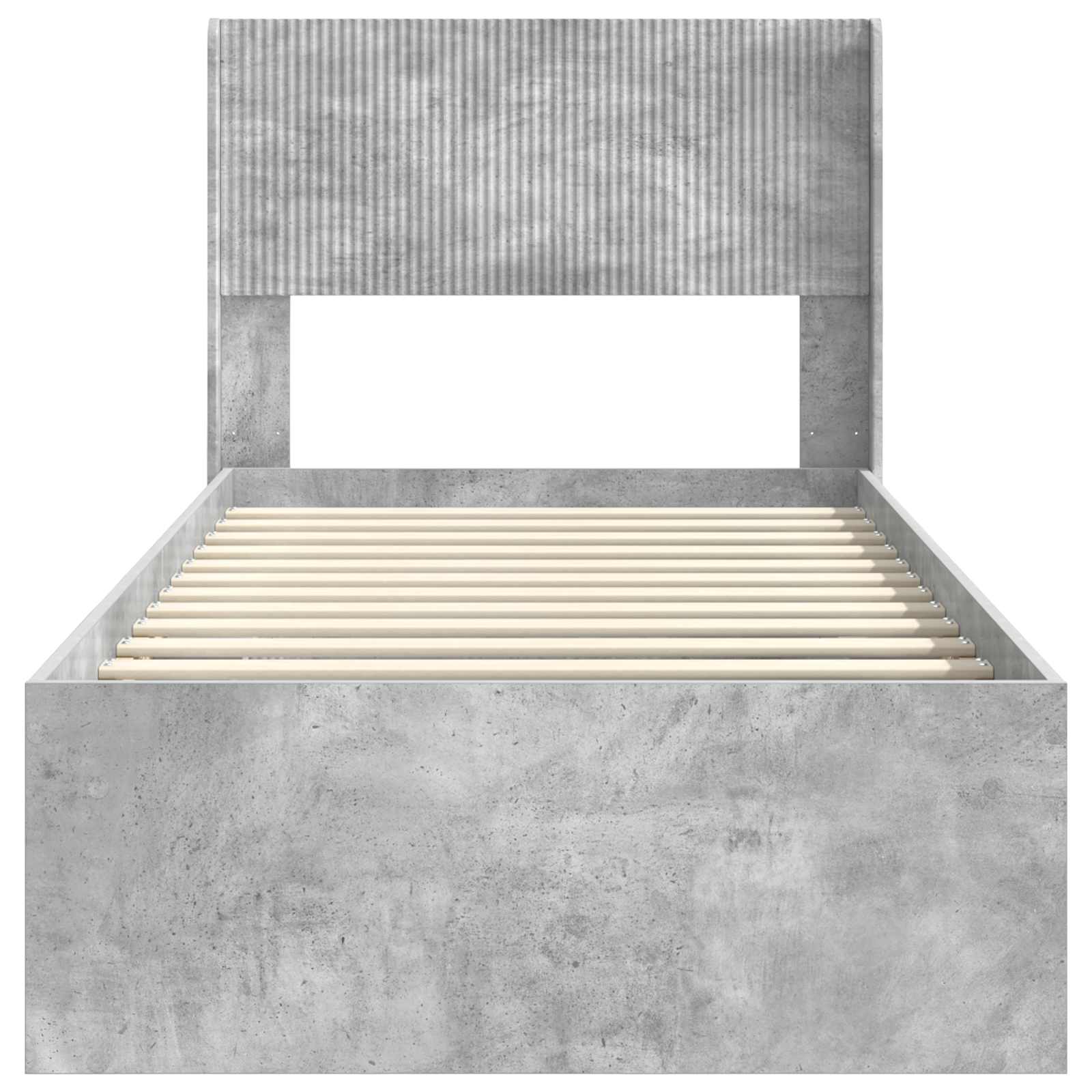 Struttura del letto con stoccaggio e testata Grigio Cemento | homemem39