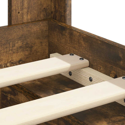 Struttura del letto con stoccaggio e testata Rovere Fumo | homemem39