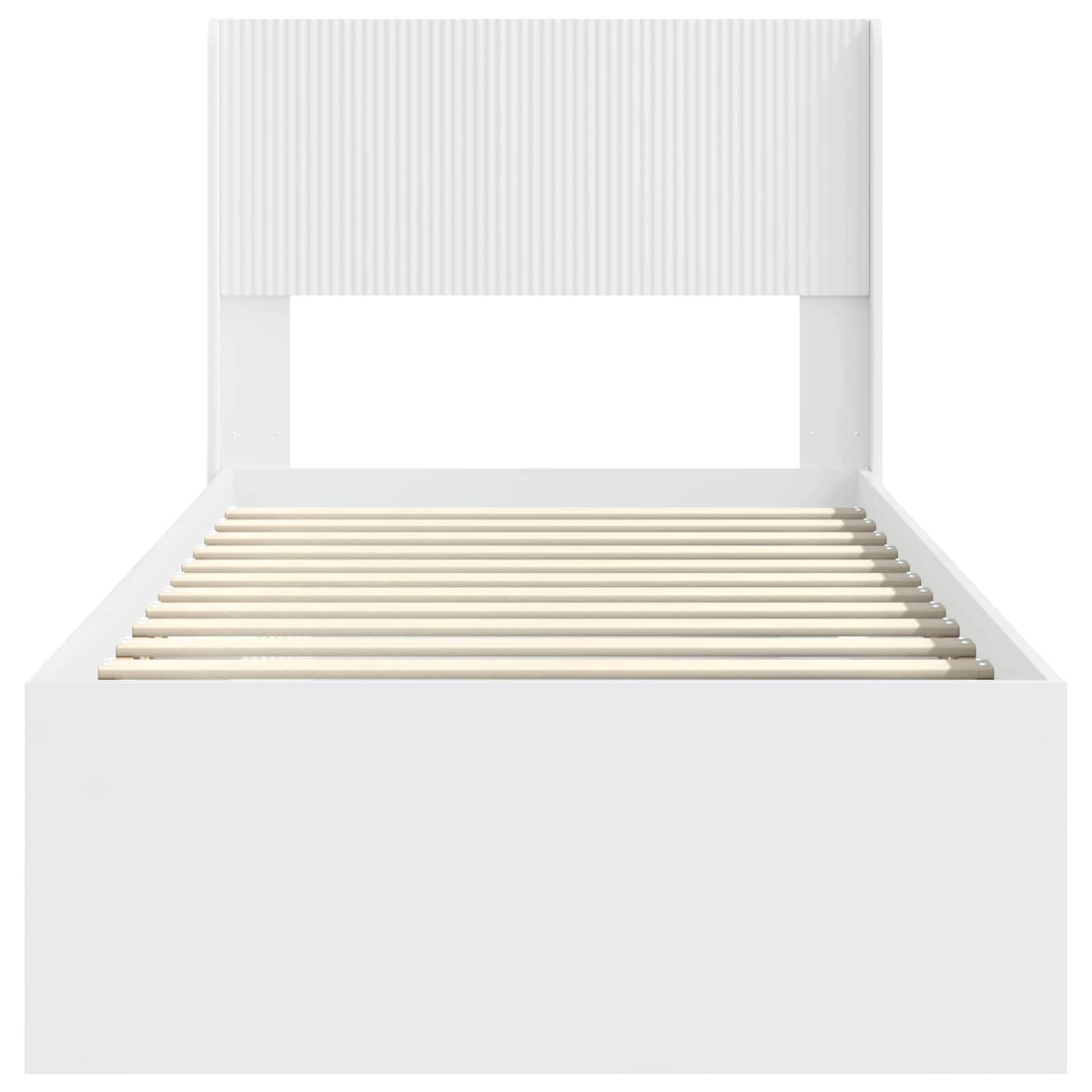 Struttura del letto con stoccaggio e testata Bianco 90 x 200 cm | homemem39