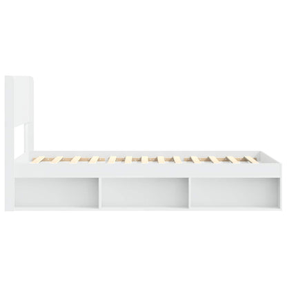 Struttura del letto con stoccaggio e testata Bianco 90 x 200 cm | homemem39