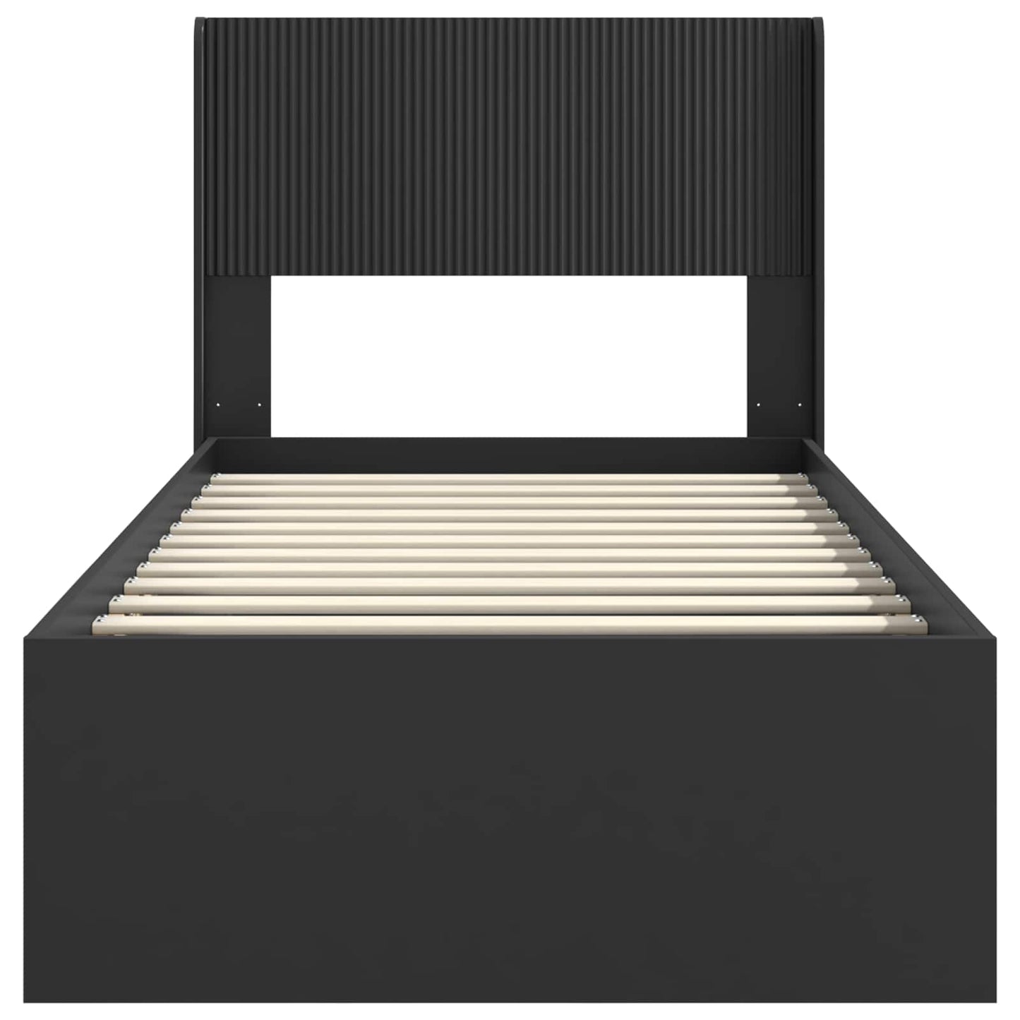 Struttura del letto con stoccaggio e testata Nero 90 x 200 cm | homemem39
