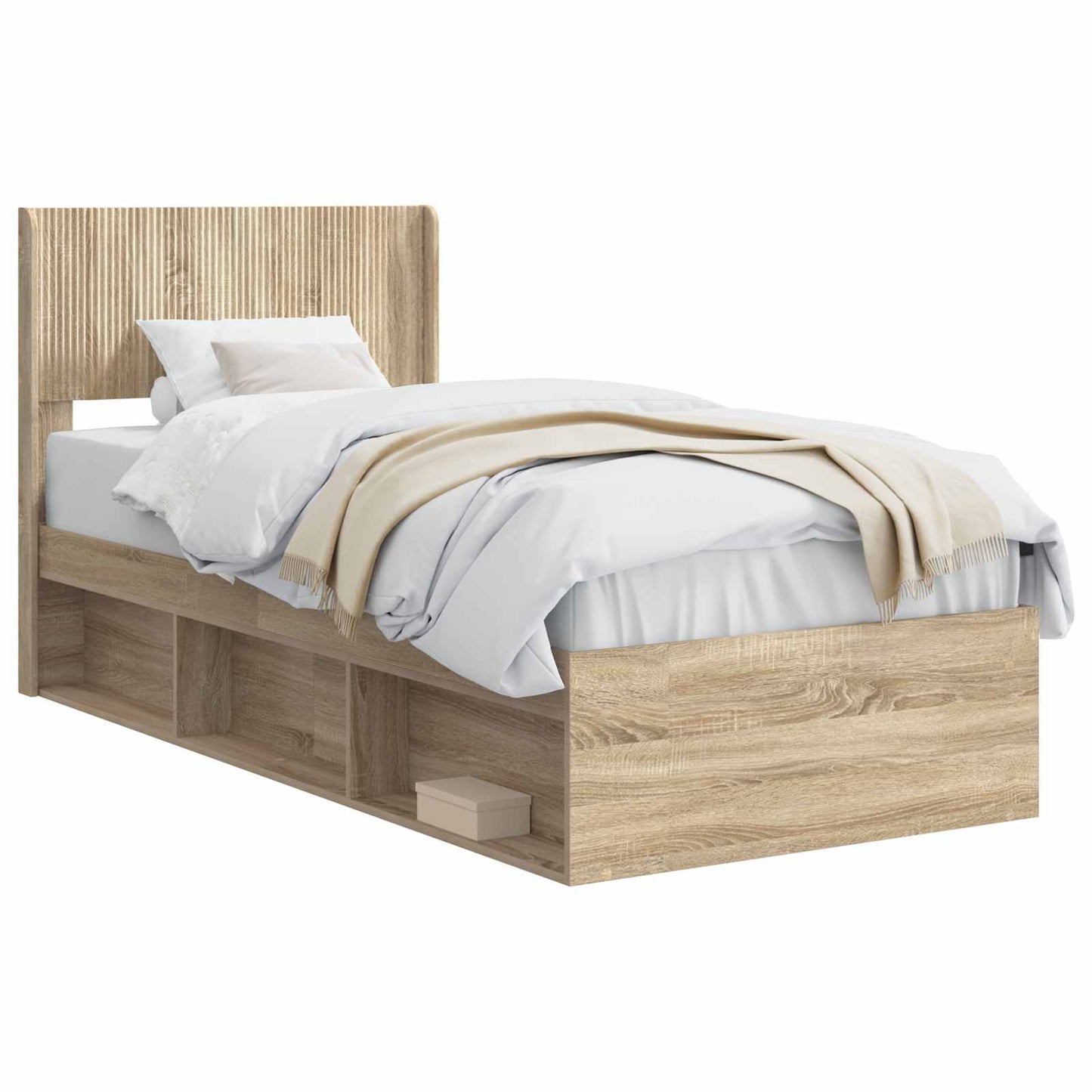 Struttura del letto con stoccaggio e testata 3 pcs | homemem39