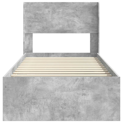 Struttura del letto con stoccaggio e testata Grigio Cemento | homemem39