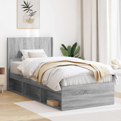Struttura del letto con stoccaggio e testata 3 pcs | homemem39