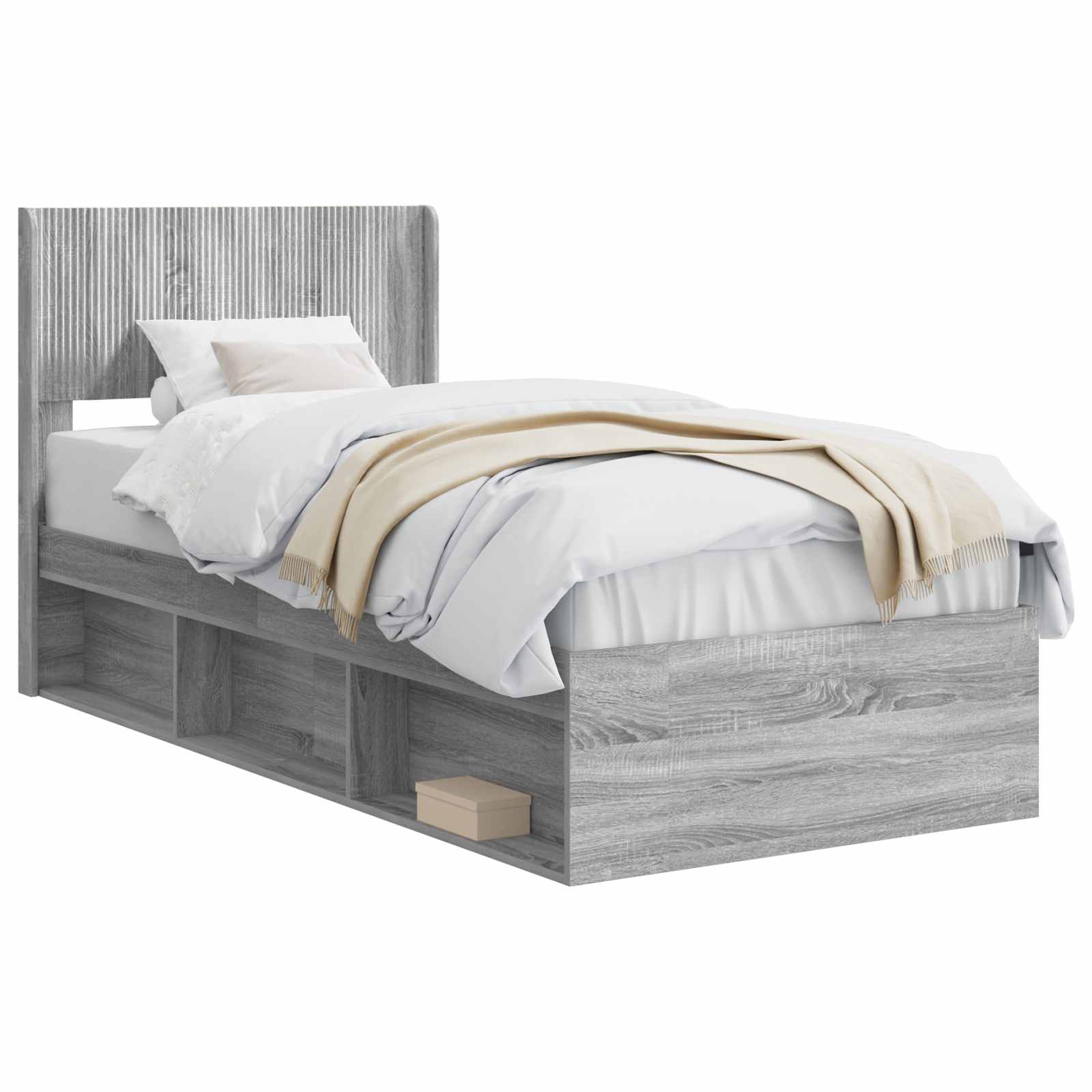 Struttura del letto con stoccaggio e testata 3 pcs | homemem39