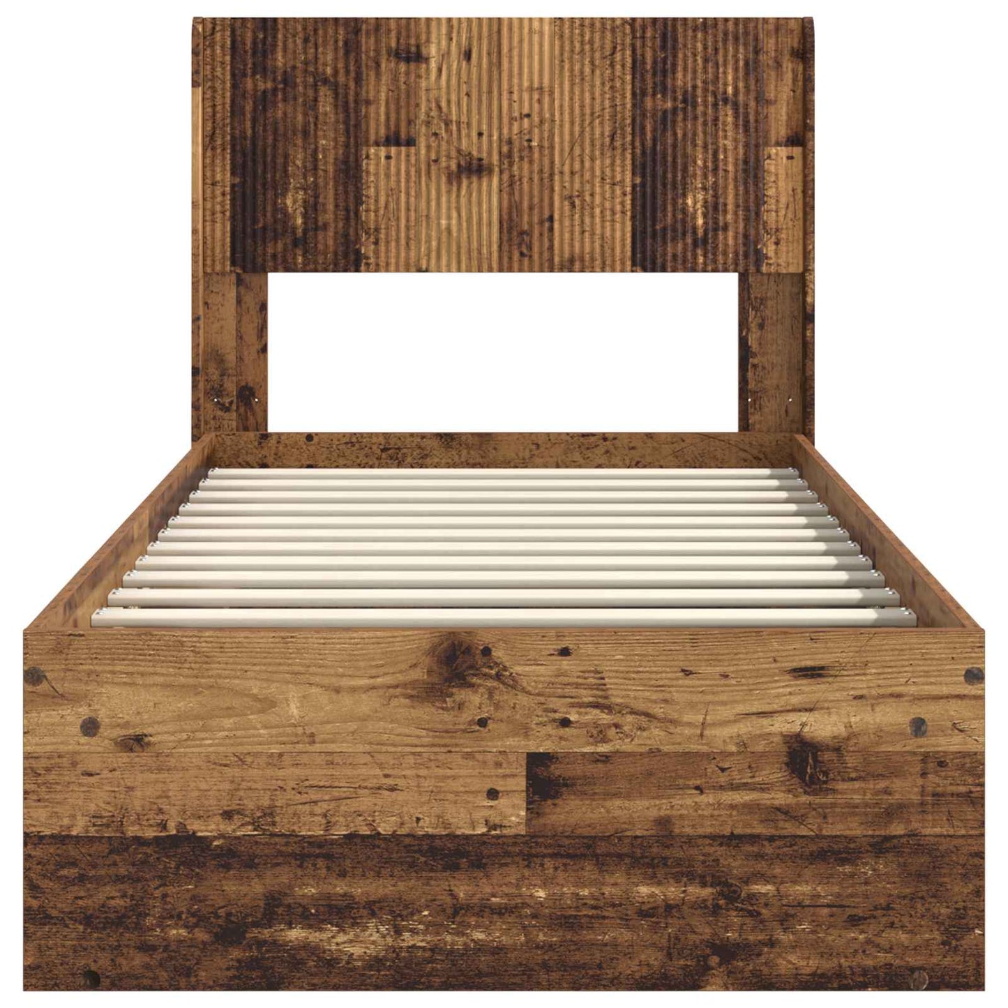 Struttura del letto con stoccaggio e testata Legno antico | homemem39