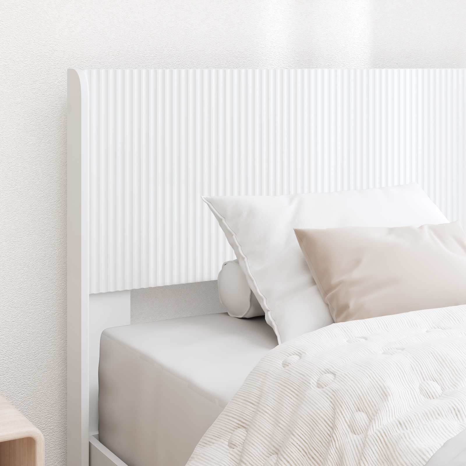 Struttura del letto con stoccaggio e testata Bianco 90 x 200 cm | homemem39