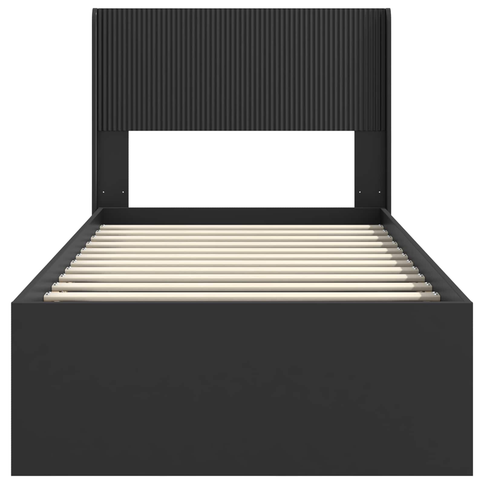 Struttura del letto con stoccaggio e testata Nero 90 x 190 cm | homemem39