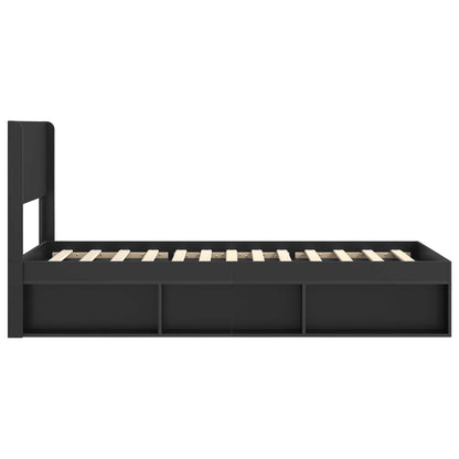 Struttura del letto con stoccaggio e testata Nero 90 x 190 cm | homemem39