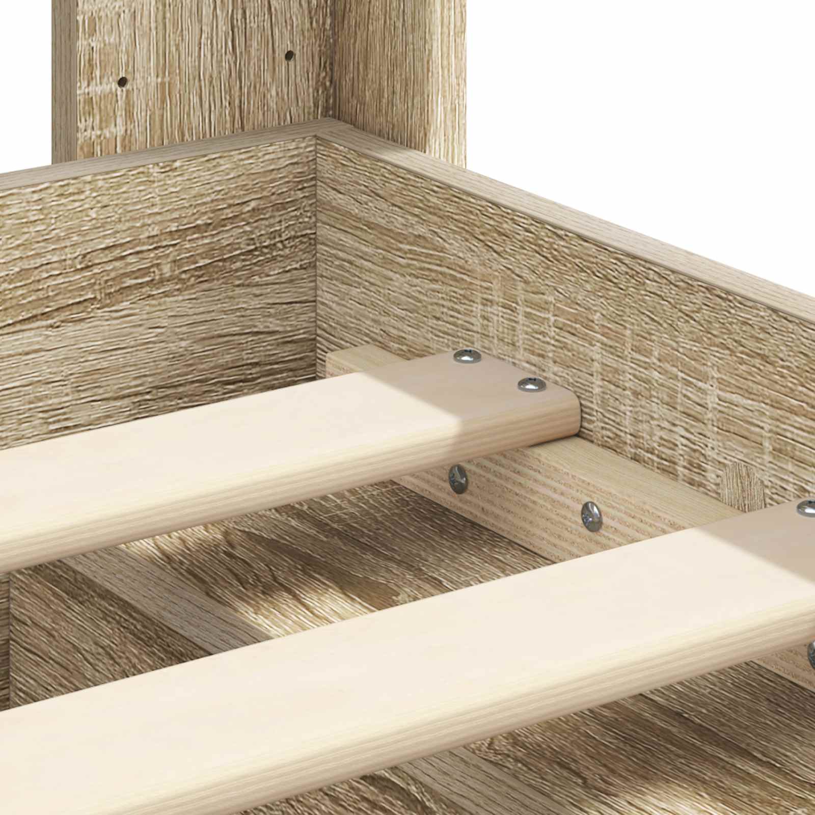 Struttura del letto con stoccaggio e testata Rovere Sonoma | homemem39