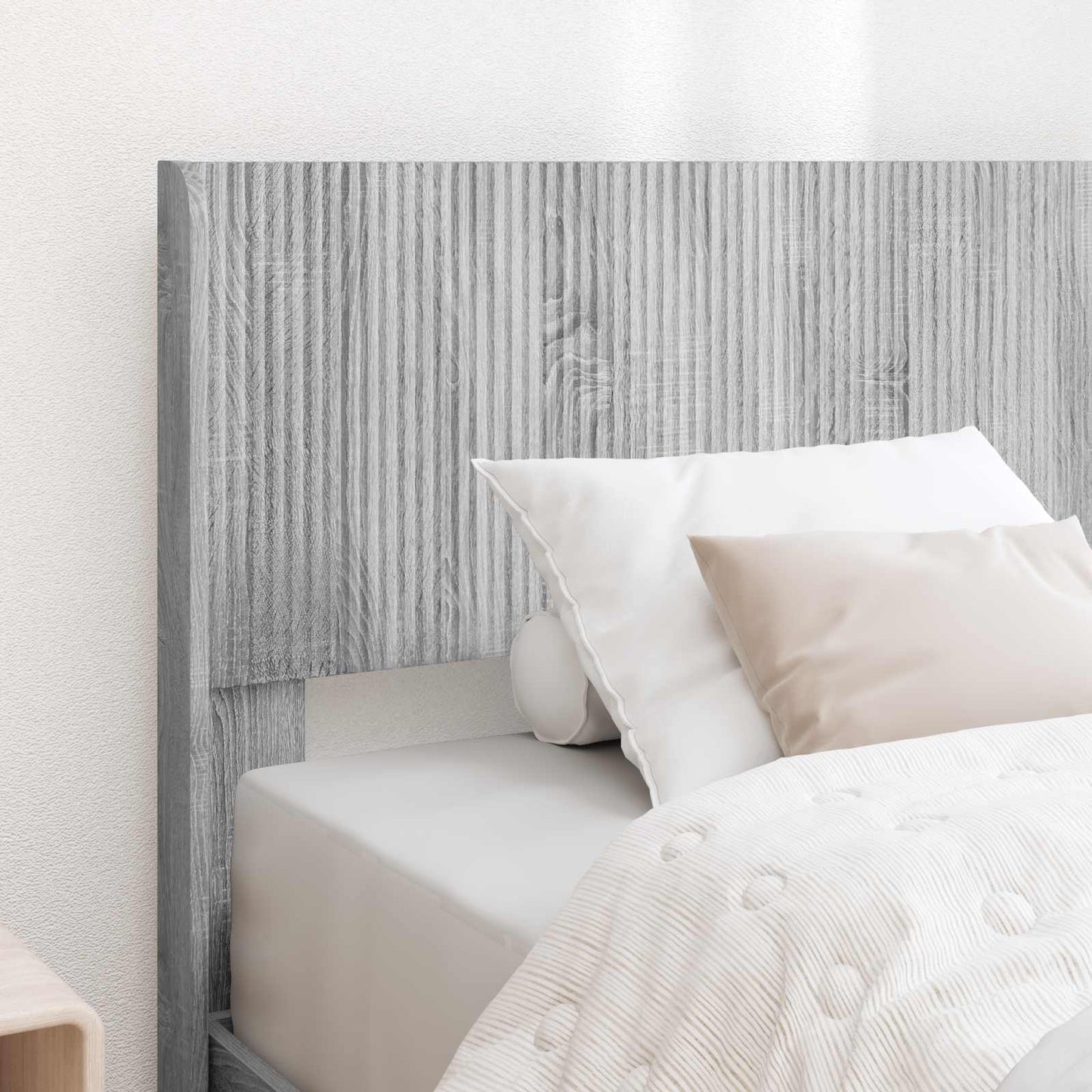 Struttura del letto con stoccaggio e testata Sonoma grigio | homemem39