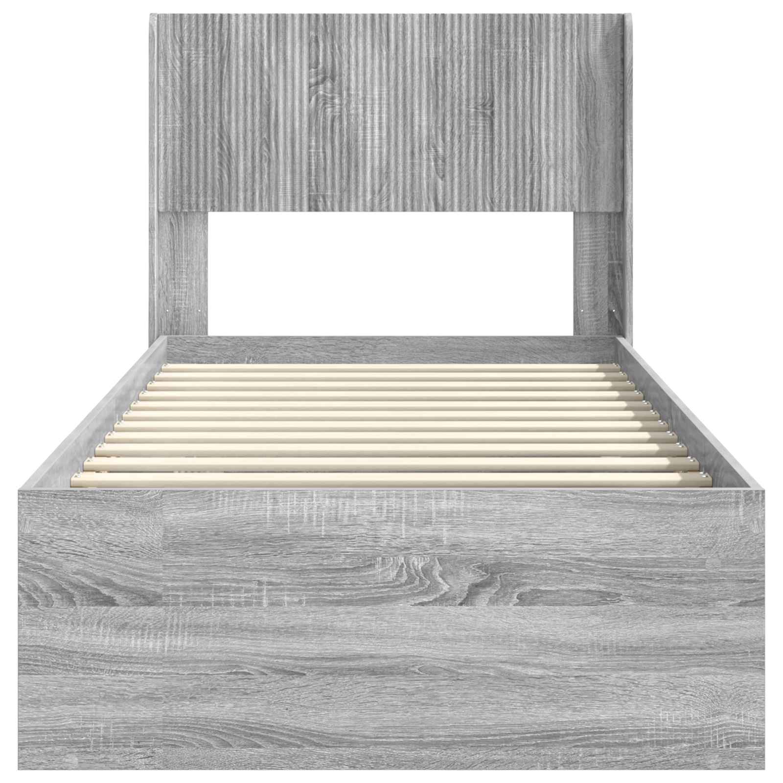 Struttura del letto con stoccaggio e testata Sonoma grigio | homemem39
