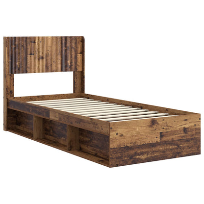 Struttura del letto con stoccaggio e testata Legno antico | homemem39